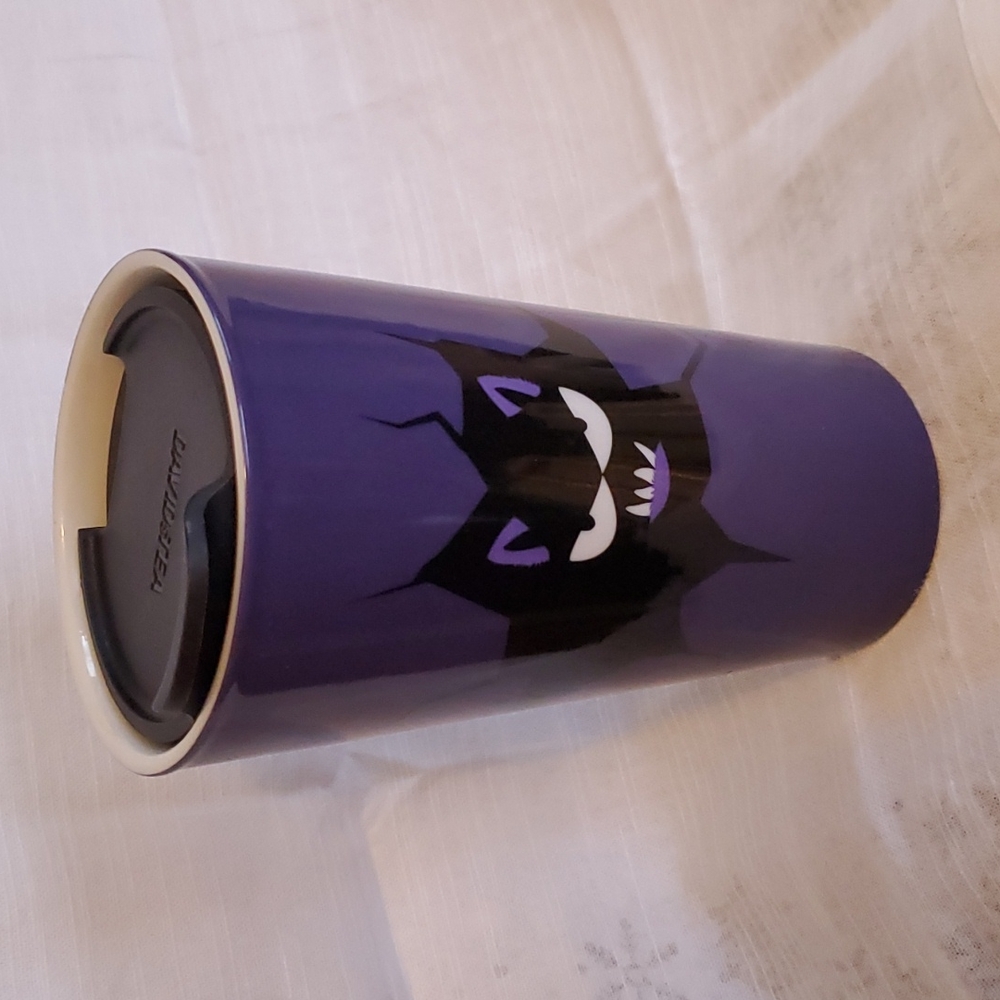 Purple Bat Ceramic Coffee Tea Tumbler